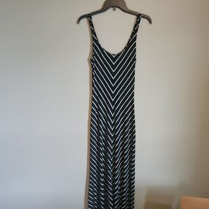Black and White Striped Maxi Dress
